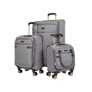 Grey Fabric Travel Luggage Set