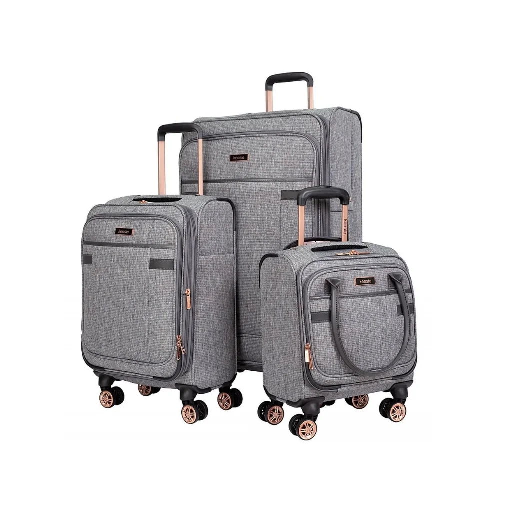 Grey Fabric Travel Luggage Set