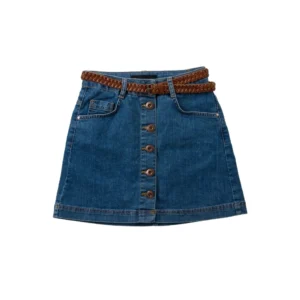 Women's Button Front Denim Mini Skirt