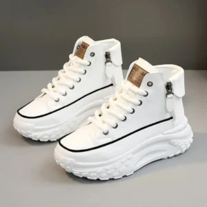 Women's White High Top Platform Sneakers