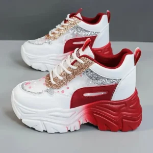 Women's White Chunky Platform Sneakers