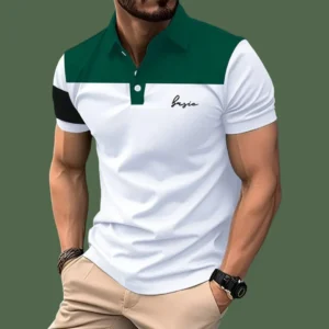 Color Block Casual Polo Shirt