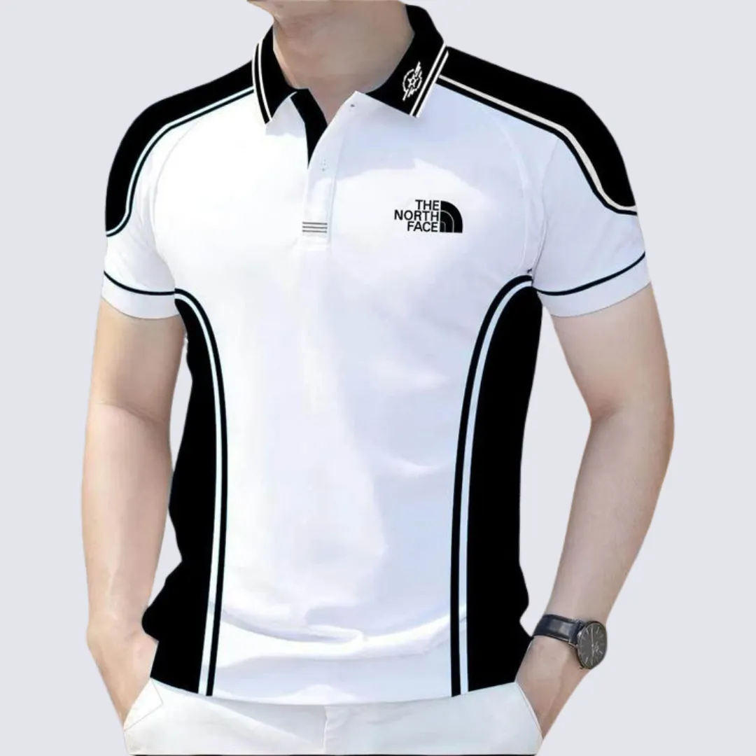 Monochrome Panel Polo Shirt